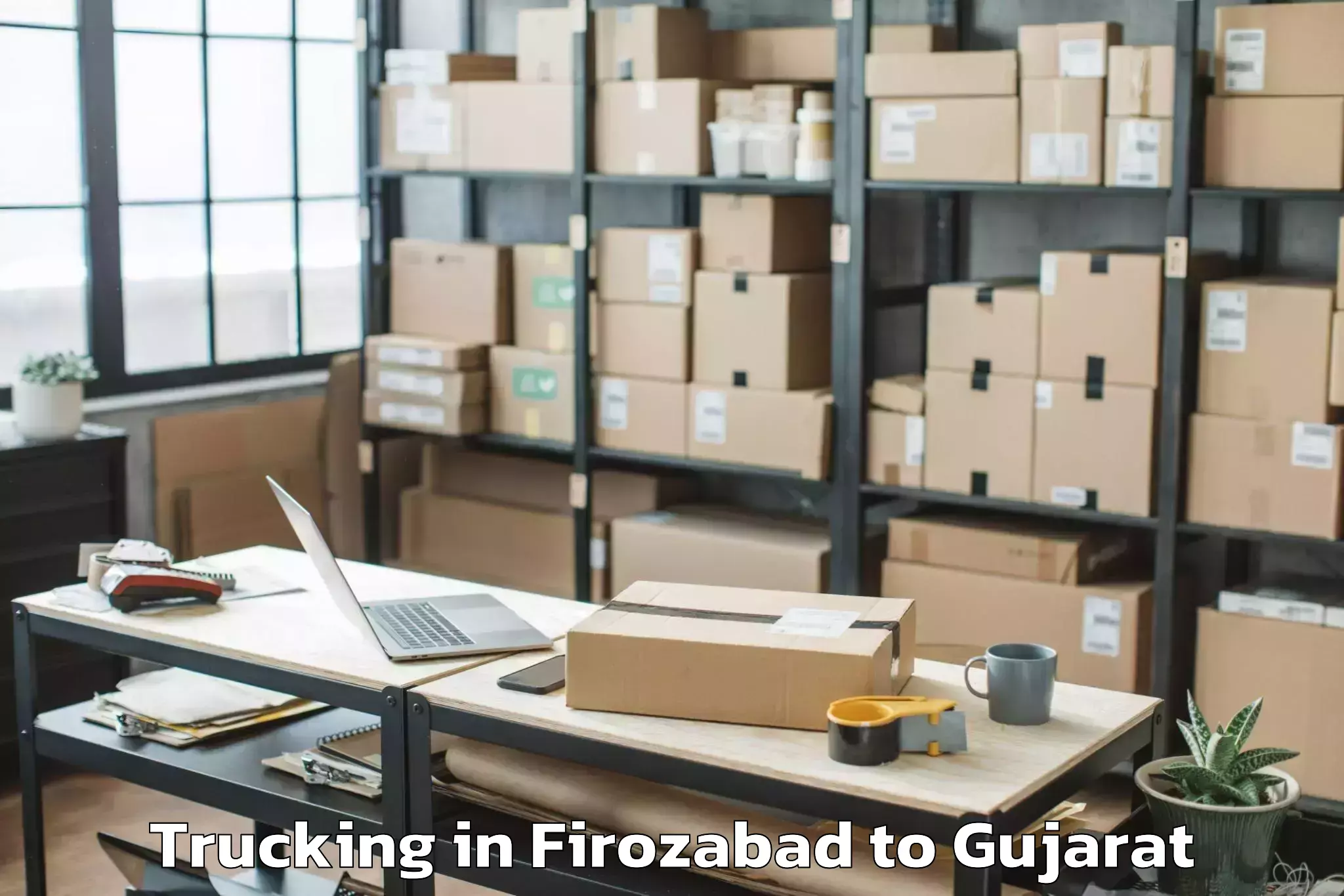 Reliable Firozabad to Mendarda Trucking